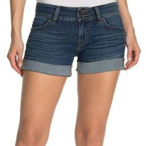 Hudson Jeans Dark Blue Cuffed Denim Jean Shorts